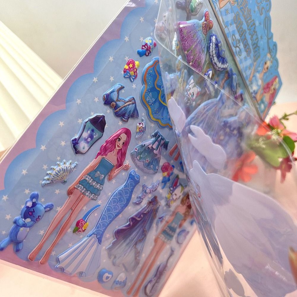 Eva Foam Sheet - 2 枚/バッグかわいいプリンセスドレスアップステッカー漫画 DIY 泡バブルステッカーかわいい装飾 3D ふわふわステッカー子供