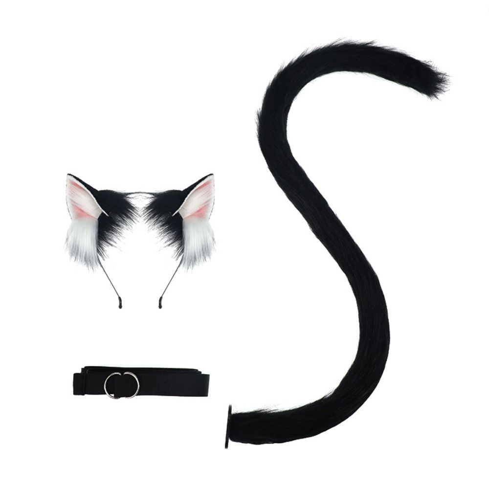 新しいリアルな猫耳カチューシャ ロリータ風手作り猫尻尾セット - Cosplay Prop Kit のレビューと価格