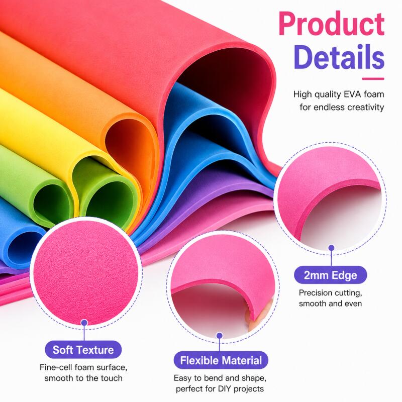 2枚のEVAフォームシート、カラフルで柔らかく耐久性のあるク - Eva Foam Sheet のレビューと価格