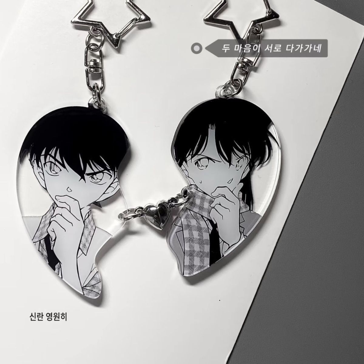 名探偵コナン ファンメイド ラン・シンイチ アクリル製ハート - Acrylic Cosplay Prop のレビューと価格